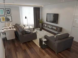 Living room interior brown laminate
