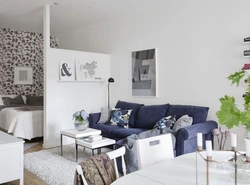 Bedroom living room interior scandinavian