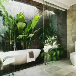 Greenery In The Bathroom Interior