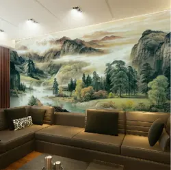Mountains in the living room interior