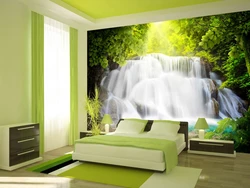 Waterfalls in the bedroom interior