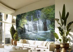 Waterfalls in the bedroom interior