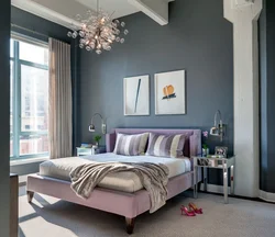 Frames in the bedroom interior
