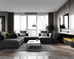 Anthracite in the living room interior