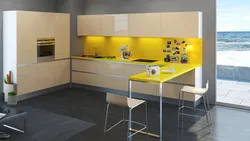 Kitchen interior with chrome