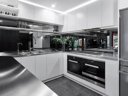 Kitchen interior with chrome
