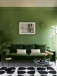 Black green living room interior
