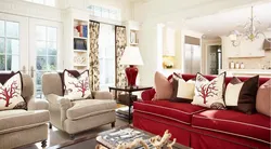 Дохили ҳуҷраи зиндагӣ burgundy беж