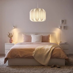 Lampshades in the bedroom interior