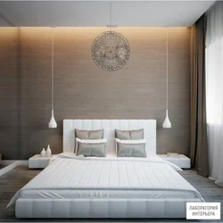 Lampshades in the bedroom interior