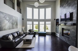 Living room interiors dark windows