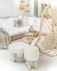 Macrame in the living room interior