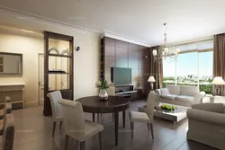 Daxili qonaq otağı yataq otağı yemək otağı