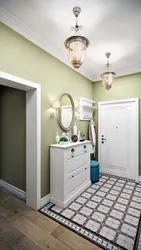 Gray green hallway interior