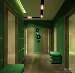 Gray green hallway interior