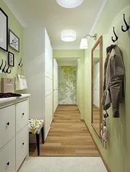 Gray green hallway interior