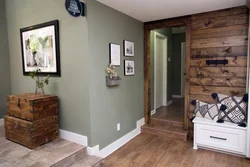 Gray Green Hallway Interior