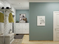 Gray green hallway interior