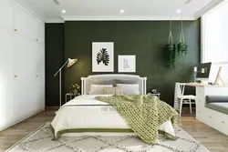 Black green bedroom interior