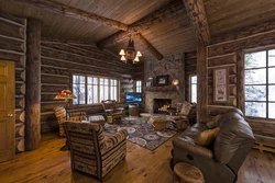 Living room interior in a hut
