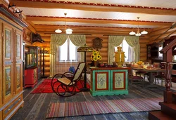 Living room interior in a hut