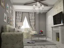 Қонақ бөлмесінің жатын бөлмесінің интерьері Прованс