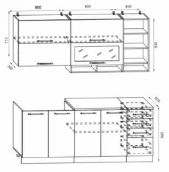 Kitchen assembly interior center