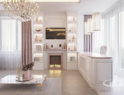Powdery Kitchen Living Room Interior