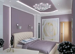 Lilac Beige Bedroom Interior