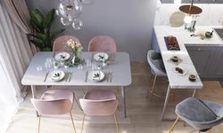 Kitchen interior chairs with flowers