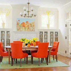 Kitchen interior chairs with flowers