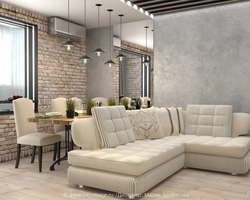 Mətbəx interyerində loft divan