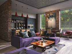 Mətbəx interyerində loft divan