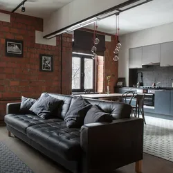 Loft sofa in the kitchen interior
