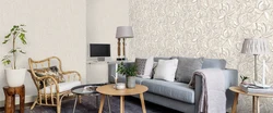 Artex wallpaper in the living room interior