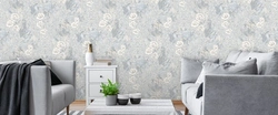 Artex wallpaper in the bedroom interior