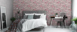 Artex wallpaper in the bedroom interior