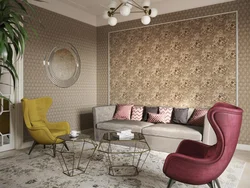 Yataq otağının interyerində Artex divar kağızı