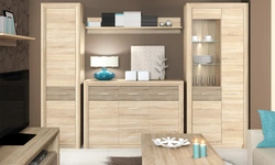 Living room milky oak in the interior