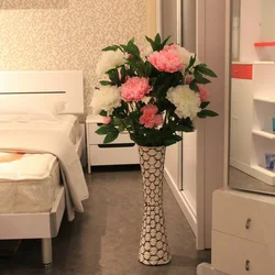 Rose flowers in the bedroom interior