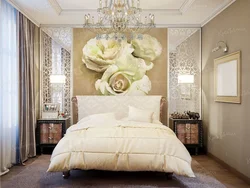 Rose flowers in the bedroom interior