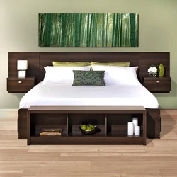 Bedroom interior bed with nightstand