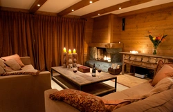 Interior bedroom living room at the dacha