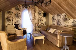 Interior bedroom living room at the dacha
