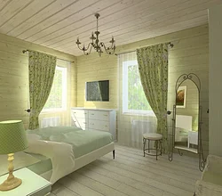Interior bedroom living room at the dacha