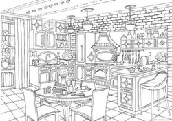 Home interior bedroom children's kitchen