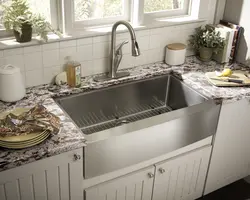 Kitchen interior stove and sink