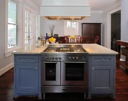 Kitchen interior stove and sink