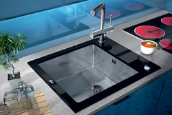 Kitchen interior stove and sink
