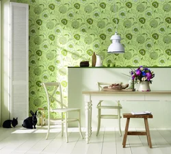 Wallpaper palette in the kitchen interior